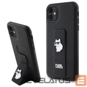 Back panel cover Karl Lagerfeld  Karl Lagerfeld Gripstand Saffiano Choupette Pins Case for iPhone 11 / Xr - Black 