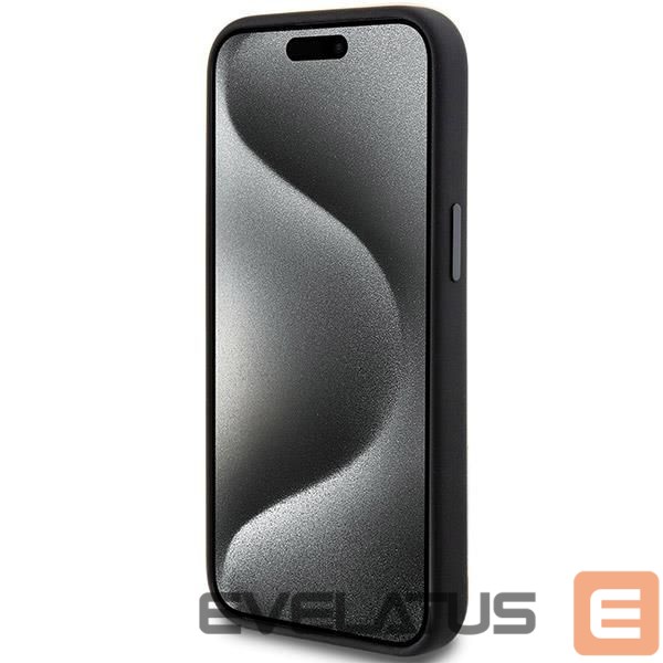 Back panel cover Mercedes-Benz AMG Silicone Large Rhombuses Pattern MagSafe Case for iPhone 15 Plus / 14 Plus - Black