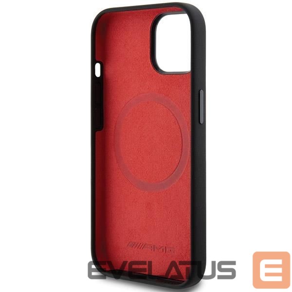 Back panel cover Mercedes-Benz AMG Silicone Large Rhombuses Pattern MagSafe Case for iPhone 15/14/13 - Black