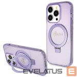 Back panel cover Guess  Guess Ring Stand Script Glitter MagSafe case for iPhone 14 Pro Max - purple 