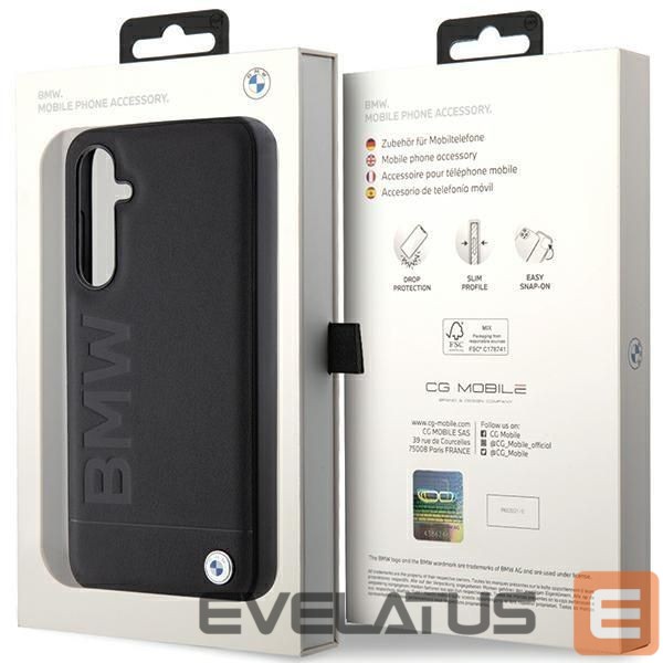 Back panel cover BMW BMW BMHCS23FESLLBK S23 FE S711 black/black Leather Hot Stamp