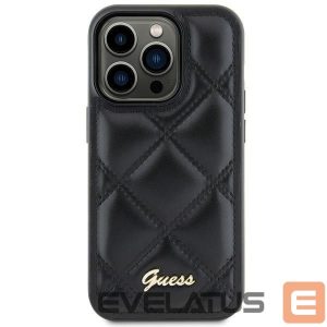 Back panel cover Guess  Guess GUHCS23FEPSQSQSK S23 FE S711 black/black hardcase Quilted Metal Logo
