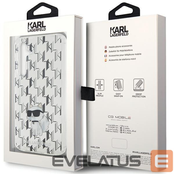 Back panel cover Karl Lagerfeld Karl Lagerfeld KLHCS23FEHNCMKLT S23 FE S711 transparent hardcase Monogram Choupette