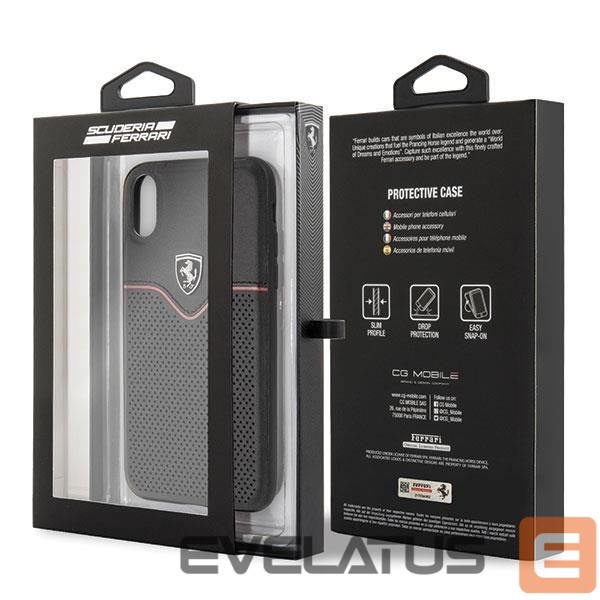 Back panel cover Ferrari Ferrari Hardcase FEOVEHCI65BK iPhone Xs Max black/black Off Track Victory