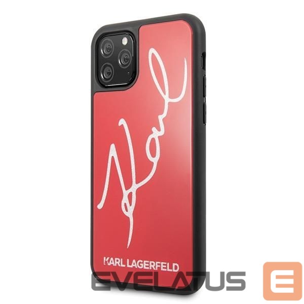 Back panel cover Karl Lagerfeld Karl Lagerfeld KLHCN58DLKSRE iPhone 11 Pro czerwony/red hard case Signature Glitter