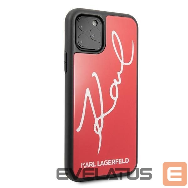 Back panel cover Karl Lagerfeld Karl Lagerfeld KLHCN58DLKSRE iPhone 11 Pro czerwony/red hard case Signature Glitter