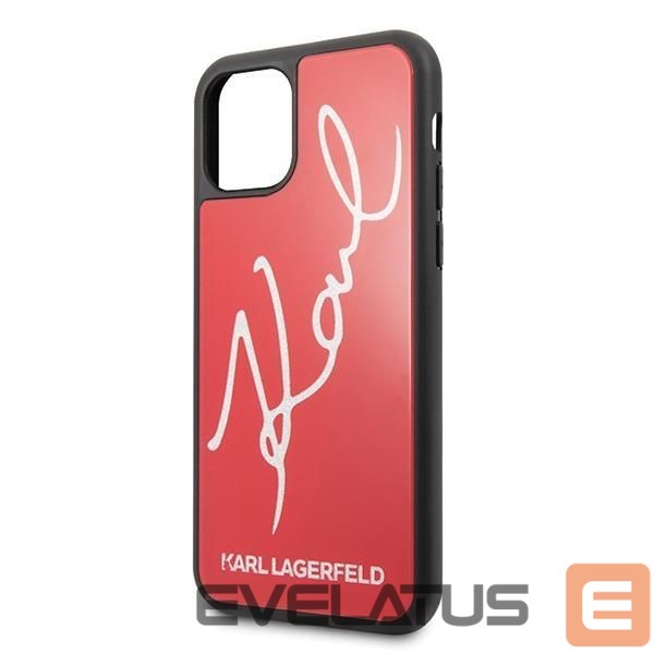 Back panel cover Karl Lagerfeld Karl Lagerfeld KLHCN58DLKSRE iPhone 11 Pro czerwony/red hard case Signature Glitter