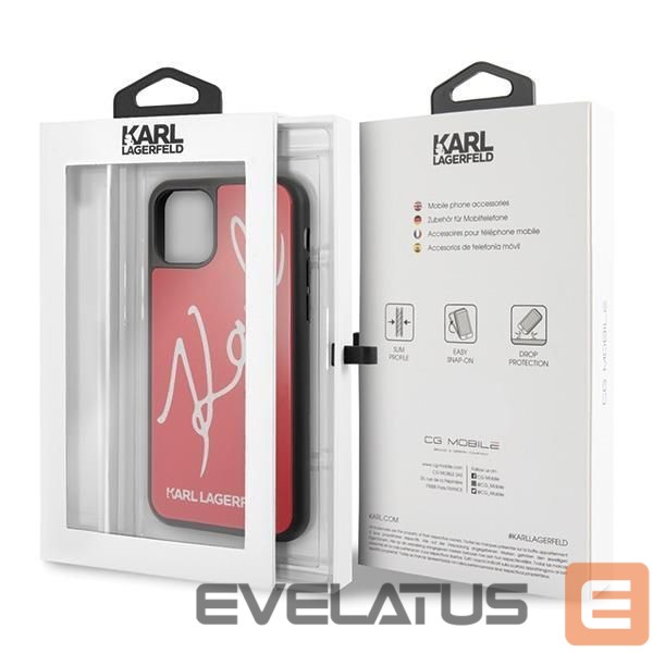 Back panel cover Karl Lagerfeld Karl Lagerfeld KLHCN58DLKSRE iPhone 11 Pro czerwony/red hard case Signature Glitter