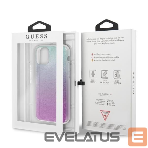 Back panel cover Guess Guess GUHCN58PCUGLPBL iPhone 11 Pro rose blue/pink blue hard case Glitter Gradient