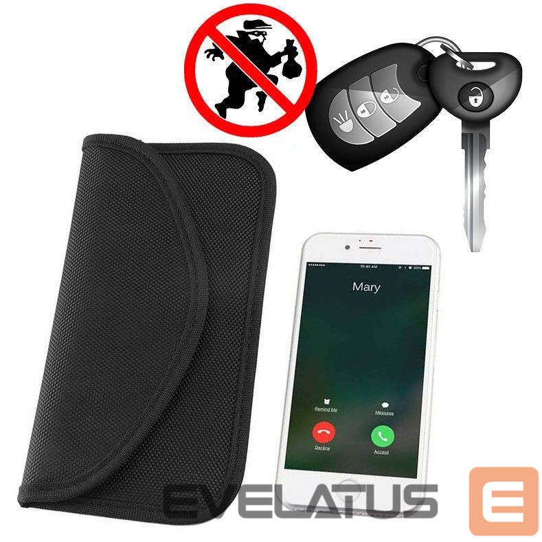 Other Hurtel Anti-theft Case for Car Keys Phone Radio Blocking Faraday Box Faraday Cage 20cm x 11cm Black