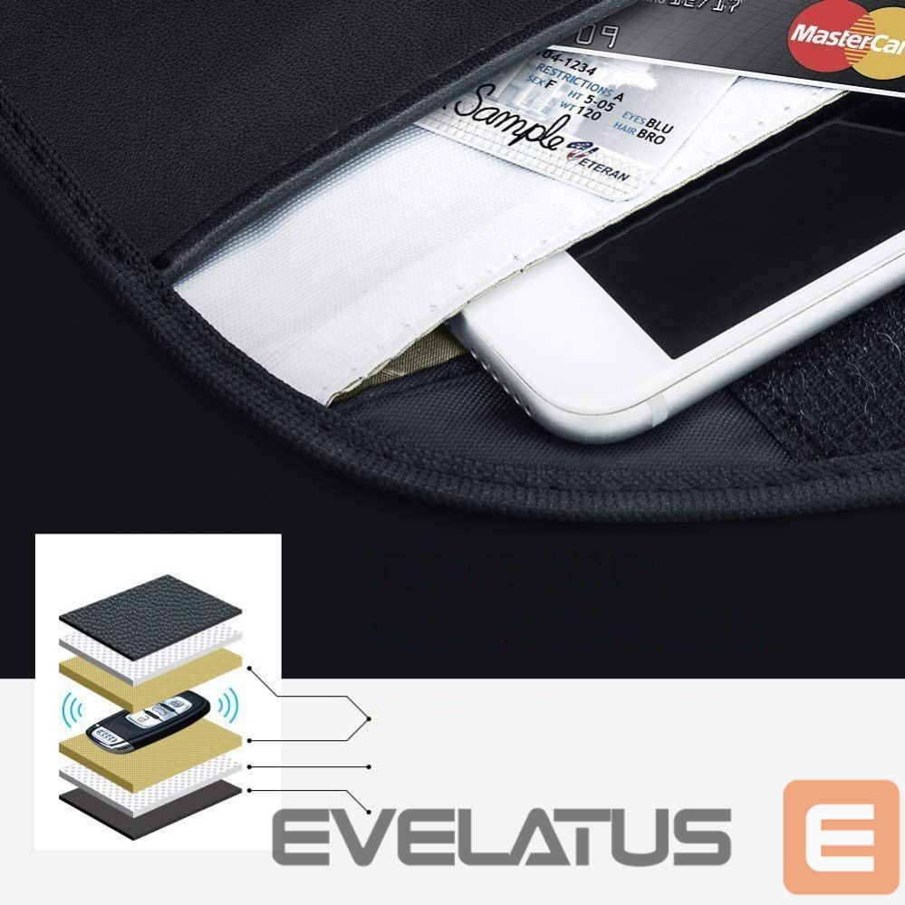 Other Hurtel Anti-theft Case for Car Keys Phone Radio Blocking Faraday Box Faraday Cage 20cm x 11cm Black