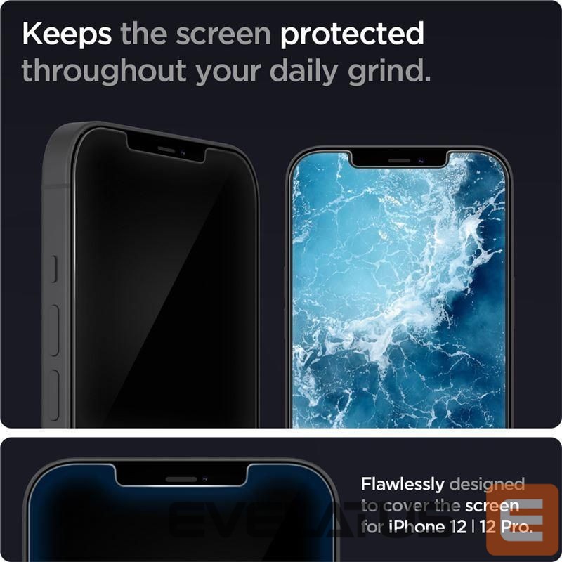 Protective glass Spigen Spigen Glas.tR EZ Fit Tempered Glass for iPhone 12 / iPhone 12 Pro - 2 pcs.
