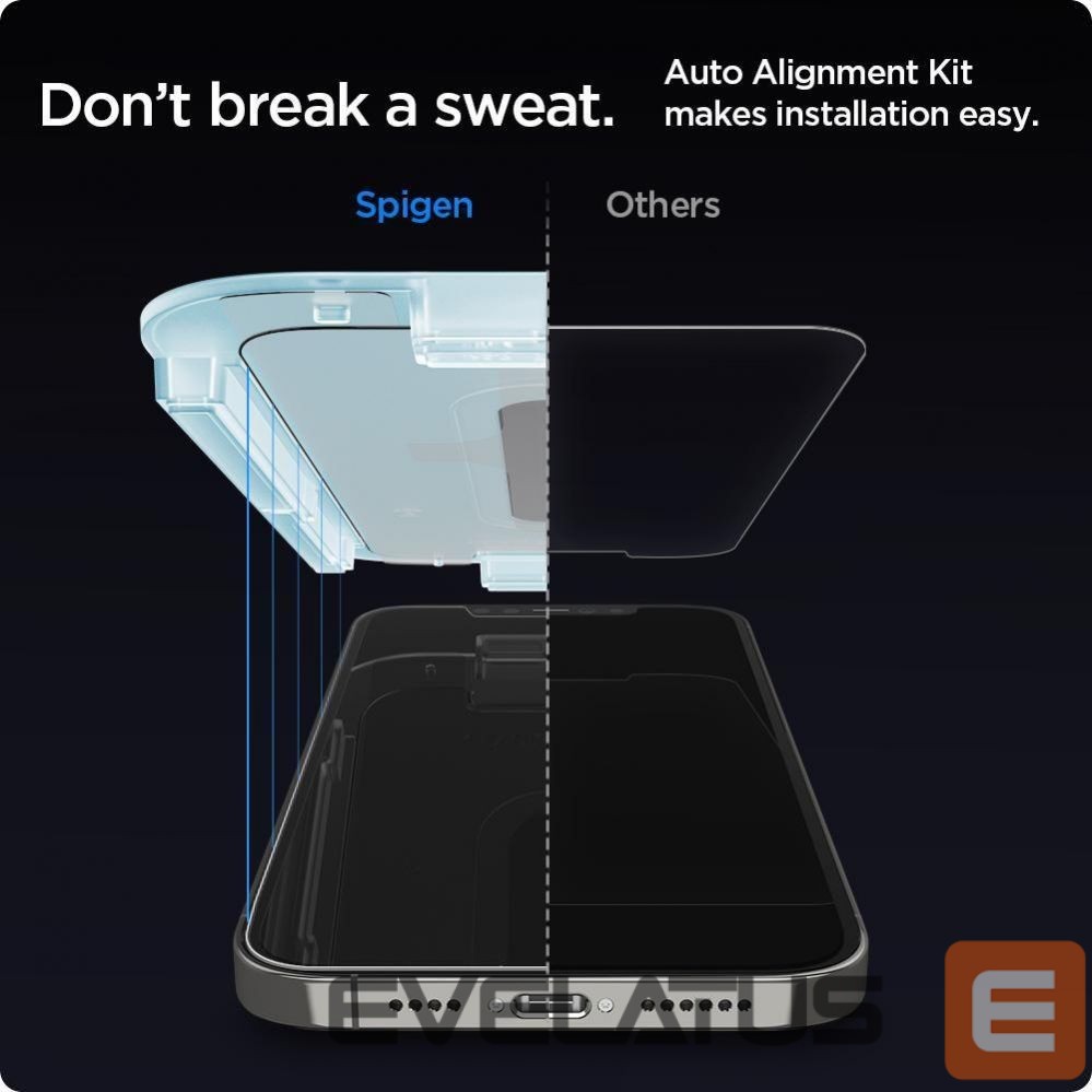 Protective glass Spigen Spigen Glas.tR EZ Fit Tempered Glass for iPhone 12 / iPhone 12 Pro - 2 pcs.