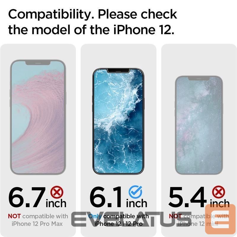 Protective glass Spigen Spigen Glas.tR EZ Fit Tempered Glass for iPhone 12 / iPhone 12 Pro - 2 pcs.