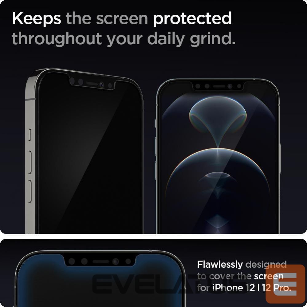 Protective glass Spigen Spigen Glas.tR EZ Fit Tempered Glass for iPhone 12 / iPhone 12 Pro - 2 pcs.