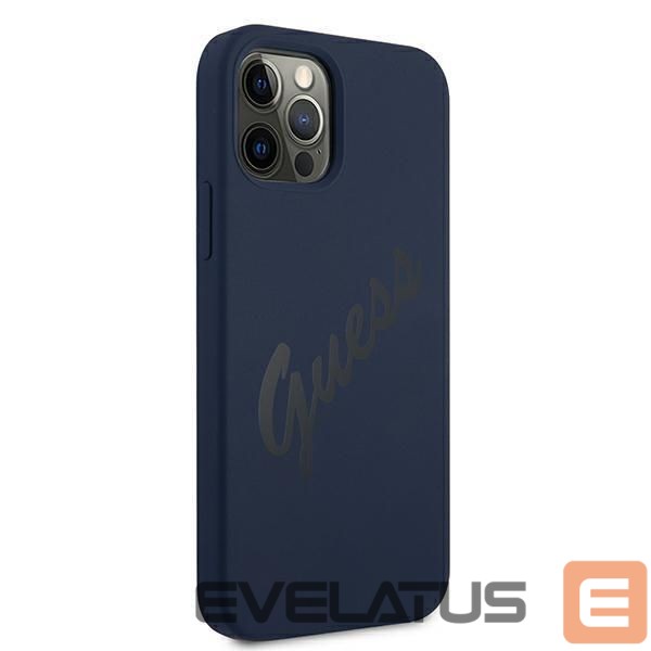 Back panel cover Guess Guess GUHCP12MLSVSBL iPhone 12/12 Pro 6.1" blue/blue hardcase Script Vintage