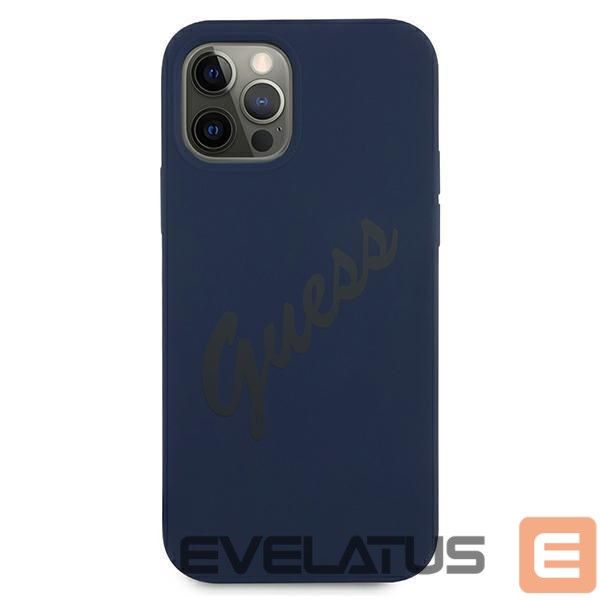 Back panel cover Guess Guess GUHCP12MLSVSBL iPhone 12/12 Pro 6.1" blue/blue hardcase Script Vintage