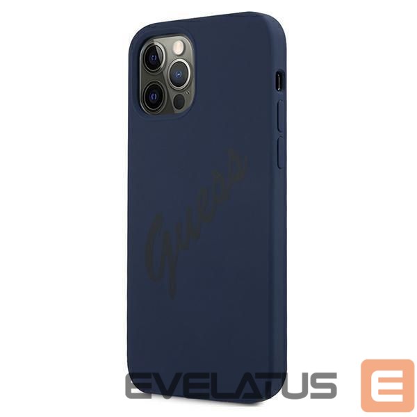 Back panel cover Guess Guess GUHCP12MLSVSBL iPhone 12/12 Pro 6.1" blue/blue hardcase Script Vintage