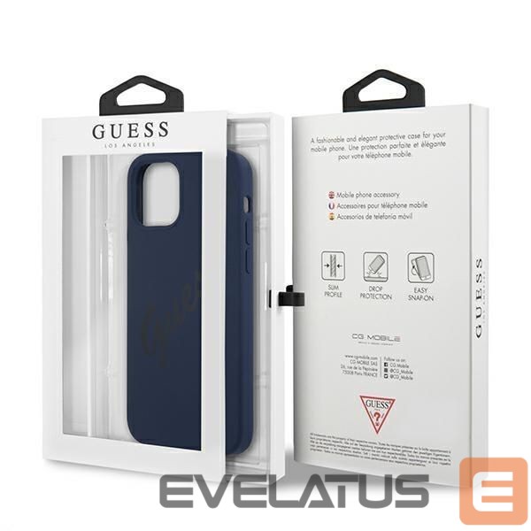 Back panel cover Guess Guess GUHCP12MLSVSBL iPhone 12/12 Pro 6.1" blue/blue hardcase Script Vintage