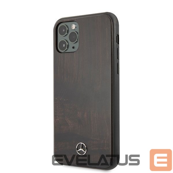 Back panel cover Mercedes-Benz Mercedes Wood Line Rosewood case for iPhone 11 Pro Max - brown