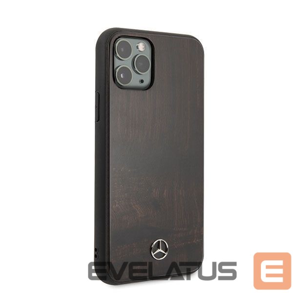 Back panel cover Mercedes-Benz Mercedes Wood Line Rosewood case for iPhone 11 Pro Max - brown