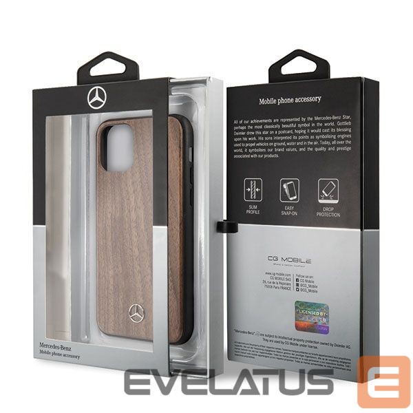 Back panel cover Mercedes-Benz Mercedes MEHCN65VWOLB iPhone 11 Pro Max hard case brązowy/brown Wood Line Walnut