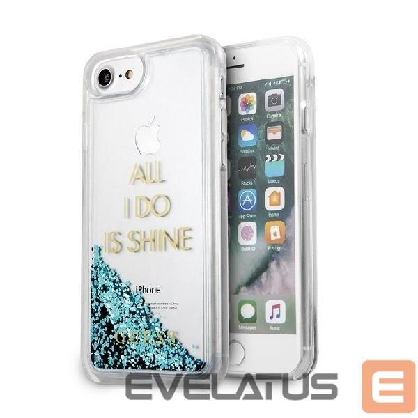 Back panel cover Guess Guess GUHCP7GLUQBL iPhone 6/7/8 /SE 2020 / SE 2022 blue/blue hard case Liquid Glitter Party