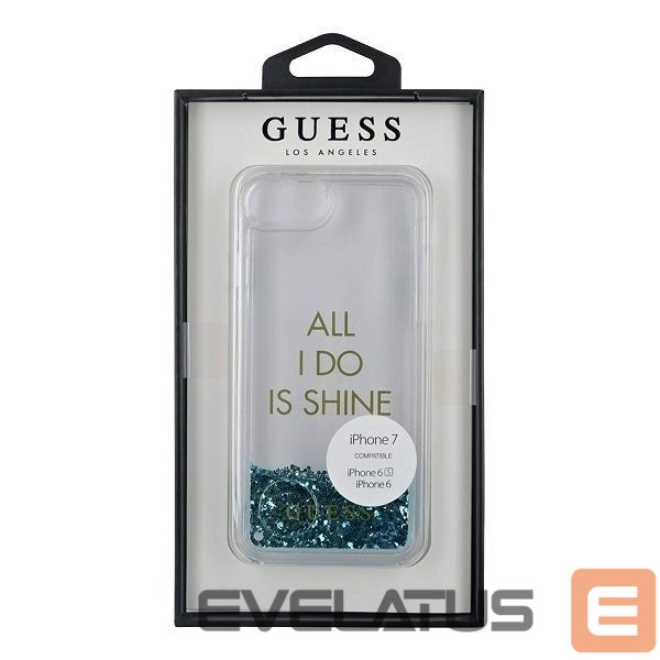 Back panel cover Guess Guess GUHCP7GLUQBL iPhone 6/7/8 /SE 2020 / SE 2022 blue/blue hard case Liquid Glitter Party