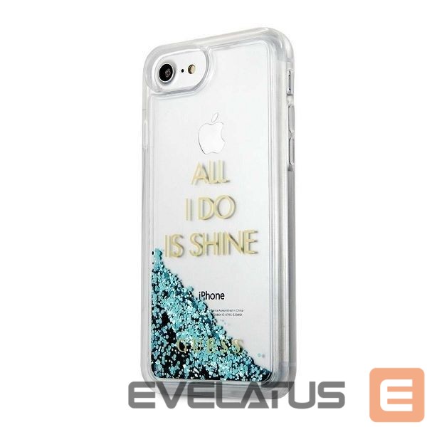 Back panel cover Guess Guess GUHCP7GLUQBL iPhone 6/7/8 /SE 2020 / SE 2022 blue/blue hard case Liquid Glitter Party