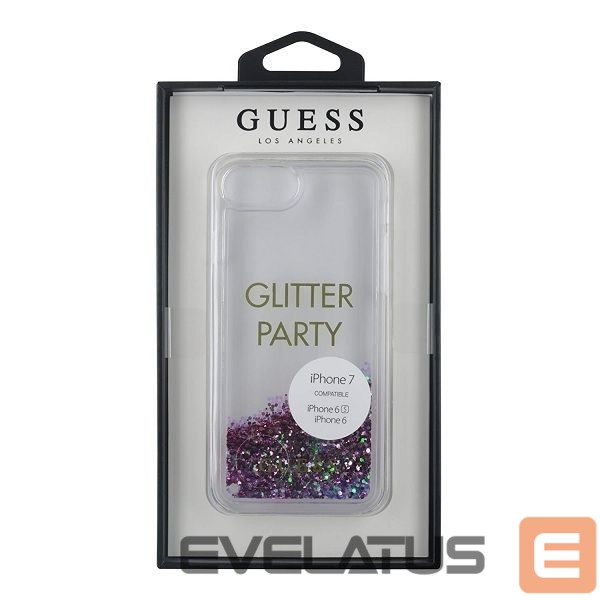 Back panel cover Guess Guess GUHCP7GLUQPU iPhone 6/7/8 /SE 2020 / SE 2022 purple/purple hard case Liquid Glitter Party