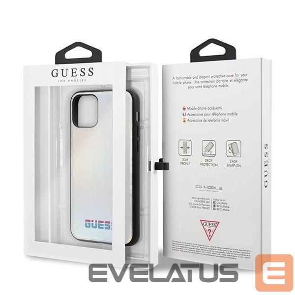 Back panel cover Guess Guess GUHCN58BLD iPhone 11 Pro silver/silver hard case Iridescent