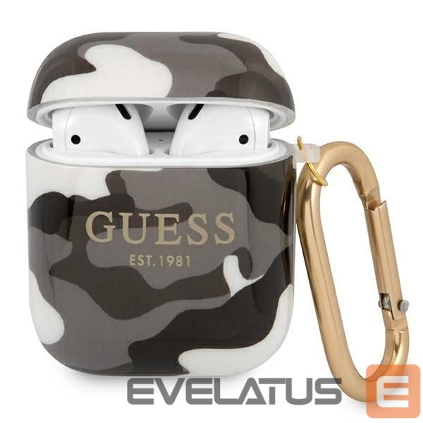 Back panel cover Guess Guess GUA2UCAMG AirPods cover black/black Camo Collection