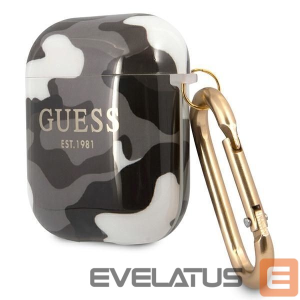 Back panel cover Guess Guess GUA2UCAMG AirPods cover black/black Camo Collection