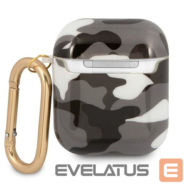 Back panel cover Guess Guess GUA2UCAMG AirPods cover black/black Camo Collection