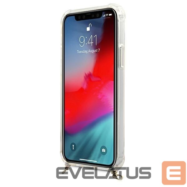 Back panel cover Guess Guess GUHCP12MKC4GSGO iPhone 12/12 Pro 6.1" Transparent hard case 4G Gold Chain