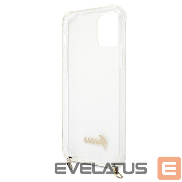 Back panel cover Guess Guess GUHCP12MKC4GSGO iPhone 12/12 Pro 6.1" Transparent hard case 4G Gold Chain