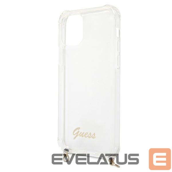 Back panel cover Guess Guess GUHCP12MKC4GSGO iPhone 12/12 Pro 6.1" Transparent hard case 4G Gold Chain