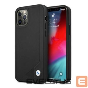 Back panel cover BMW  Etui BMW BMHCP12MRCDPK iPhone 12/12 Pro 6,1" czarny/black hardcase Leather Deboss 