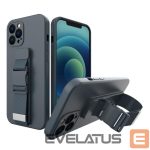 Back panel cover Hurtel  Rope Case Silicone Lanyard Cover Purse Lanyard Strap For Samsung Galaxy S22 Ultra Navy 