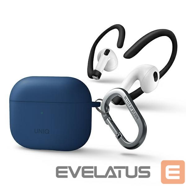 Back panel cover UNIQ Uniq Nexo case for AirPods 3 + Ear Hooks Silicone - blue