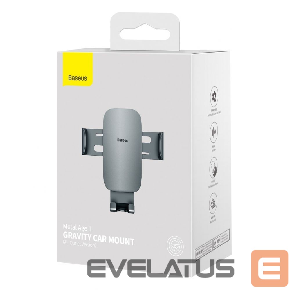 Auto holder Baseus Baseus Metal Age II gravitational car phone holder for ventilation grille dark gray (SUJS000013)