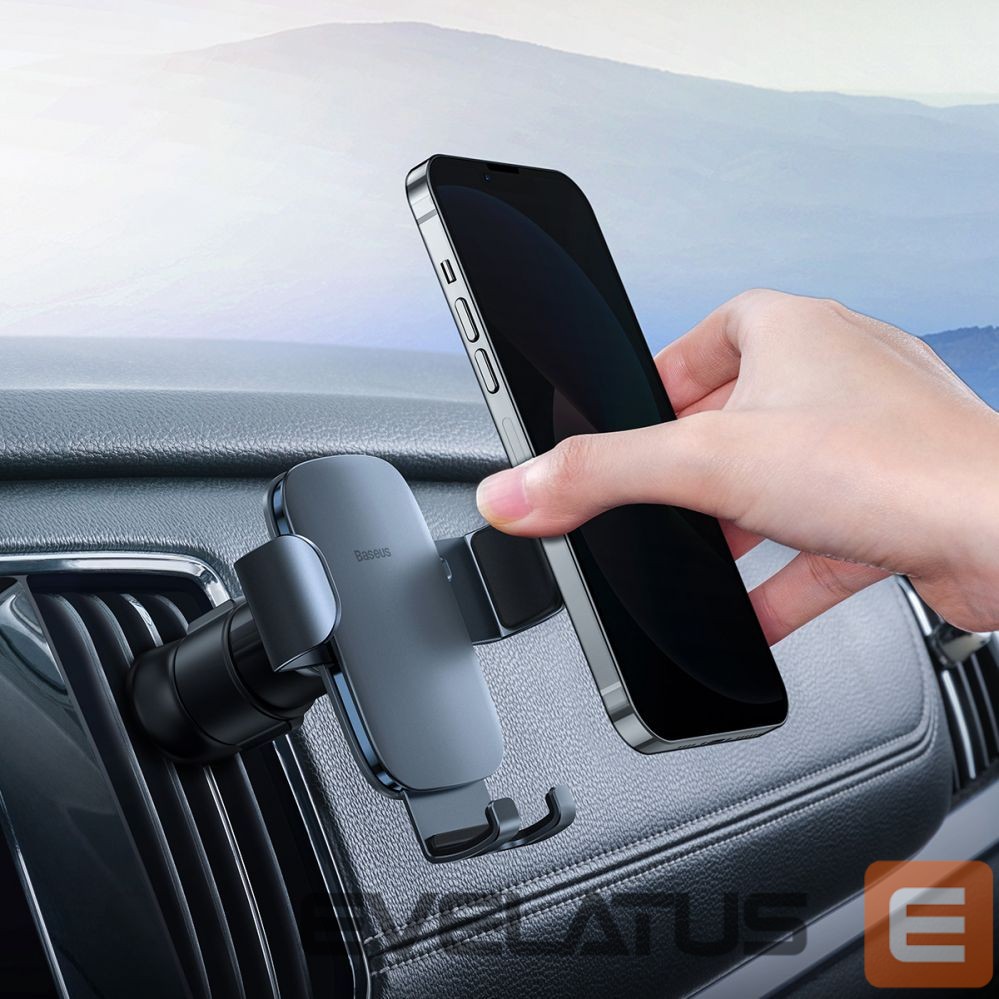 Auto holder Baseus Baseus Metal Age II gravitational car phone holder for ventilation grille dark gray (SUJS000013)