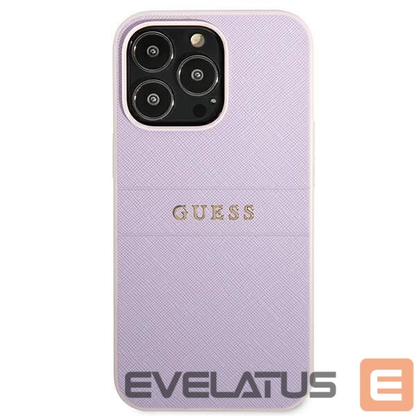Back panel cover Guess Guess GUHCP13LPSASBPU iPhone 13 Pro / 13 6.1" purple/purple Saffiano Hot Stamp & Metal Logo