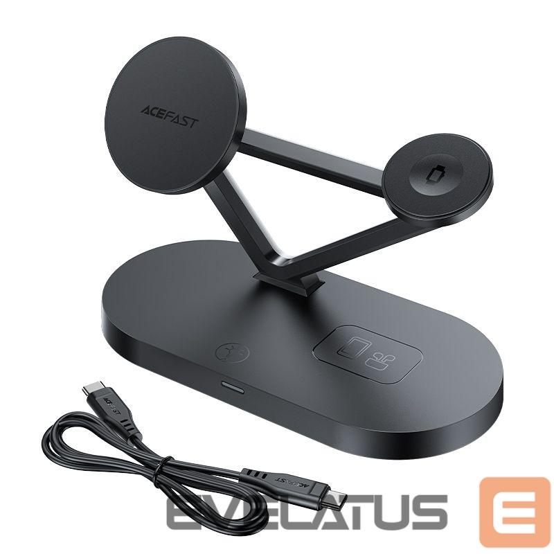 Wireless charger Acefast Acefast 15W Qi Wireless Charger for iPhone (with MagSafe), Apple Watch and Apple AirPods Stand Holder Magnetic Holder Black (E9 black) Black