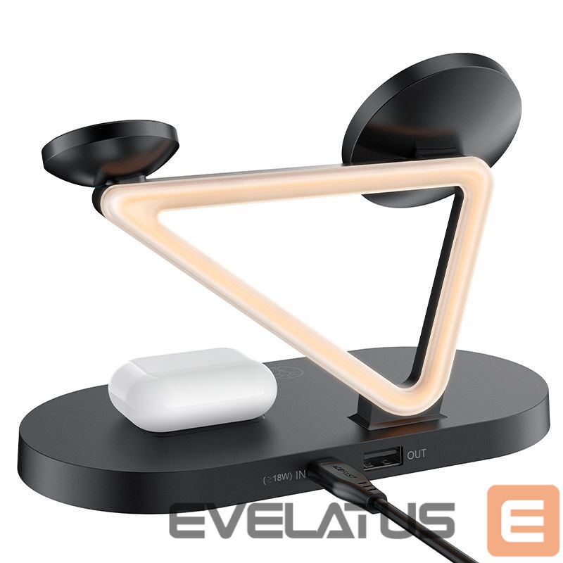 Wireless charger Acefast Acefast 15W Qi Wireless Charger for iPhone (with MagSafe), Apple Watch and Apple AirPods Stand Holder Magnetic Holder Black (E9 black) Black