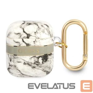 Back panel cover Guess  Guess GUA2HCHMAG AirPods cover grey/grey Marble Strap Collection