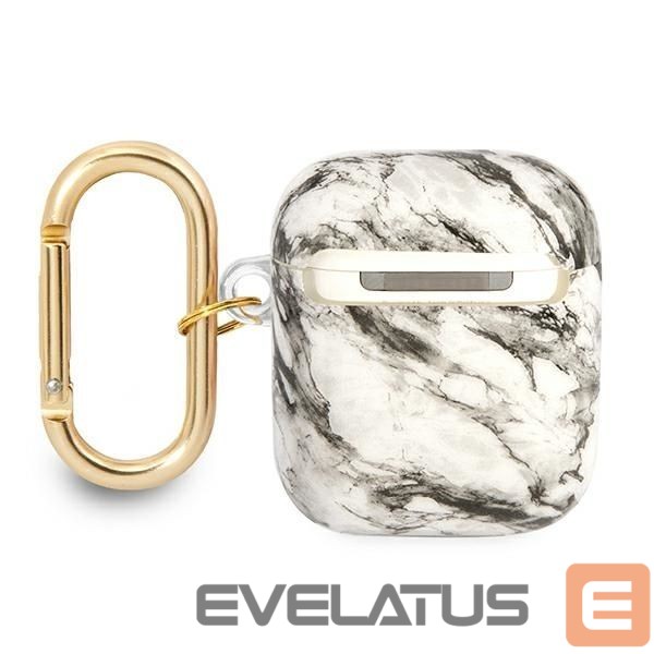 Back panel cover Guess Guess GUA2HCHMAG AirPods cover grey/grey Marble Strap Collection