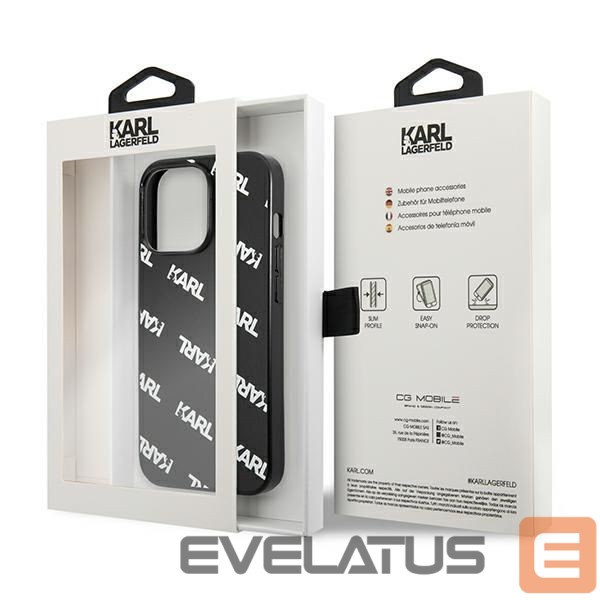 Back panel cover Karl Lagerfeld Karl Lagerfeld Allover Case for iPhone 13 Pro / iPhone 13 - Black