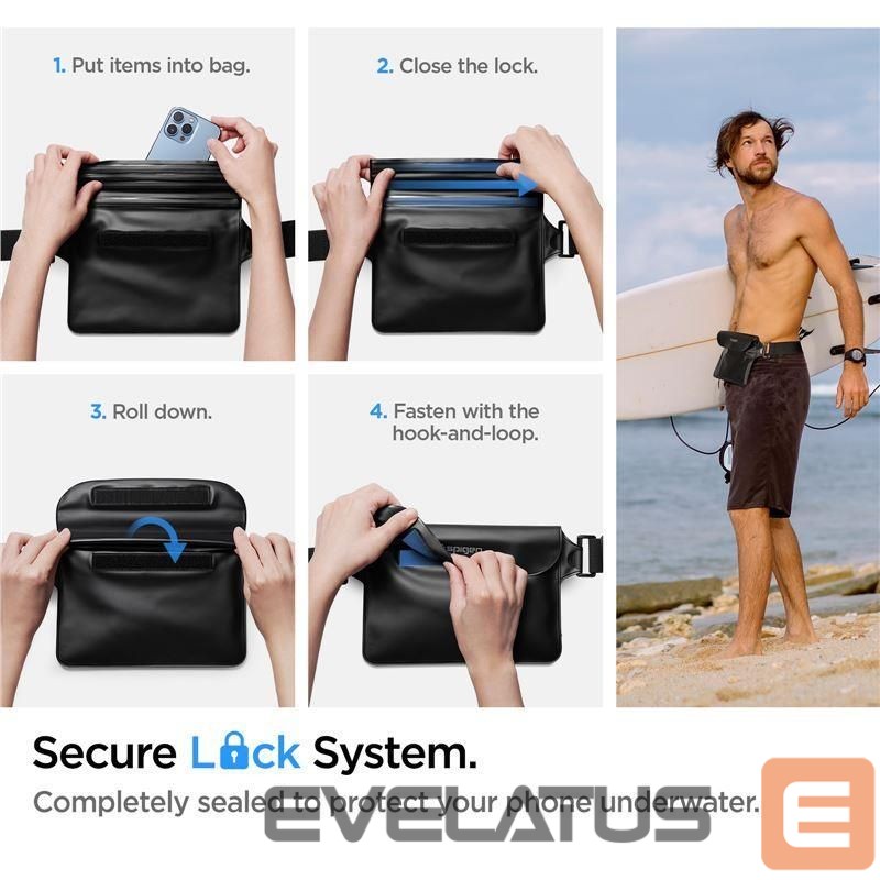 Case universal for sports Spigen Spigen Aqua Shield A621 Waterproof Hip Bag + Floating Case - Black