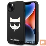 Back panel cover Karl Lagerfeld  Karl Lagerfeld KLHMP14MSLCHBK iPhone 14 Plus 6.7 "hardcase black / black Silicone Choupette Head Magsafe 